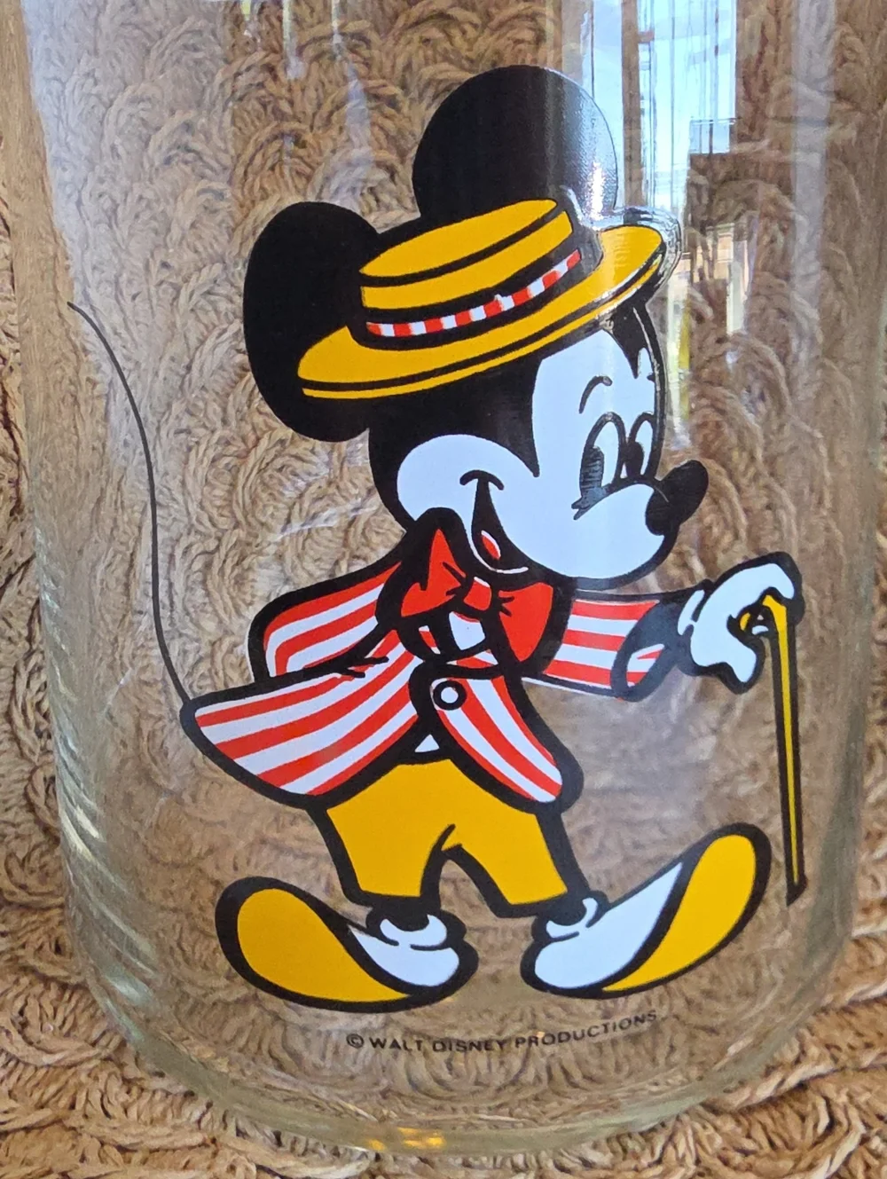 Vintage 1970's Walt Disney Productions Circus Mickey Mouse Glass Lidded Jar